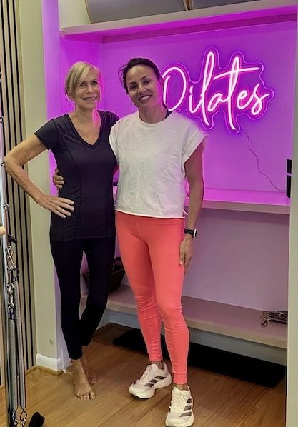Pilates instructor Francesca Gorgone and client Phyllis Kohlmann